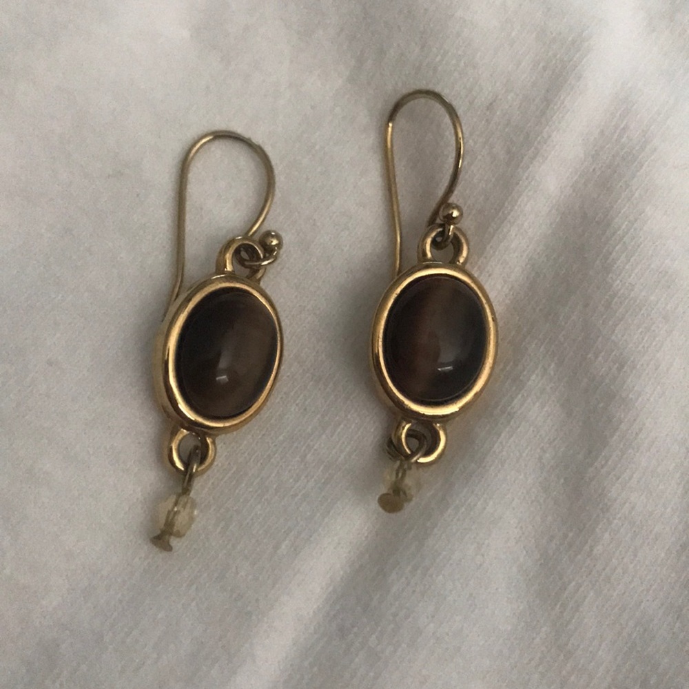 Brown and Gold Earrings
